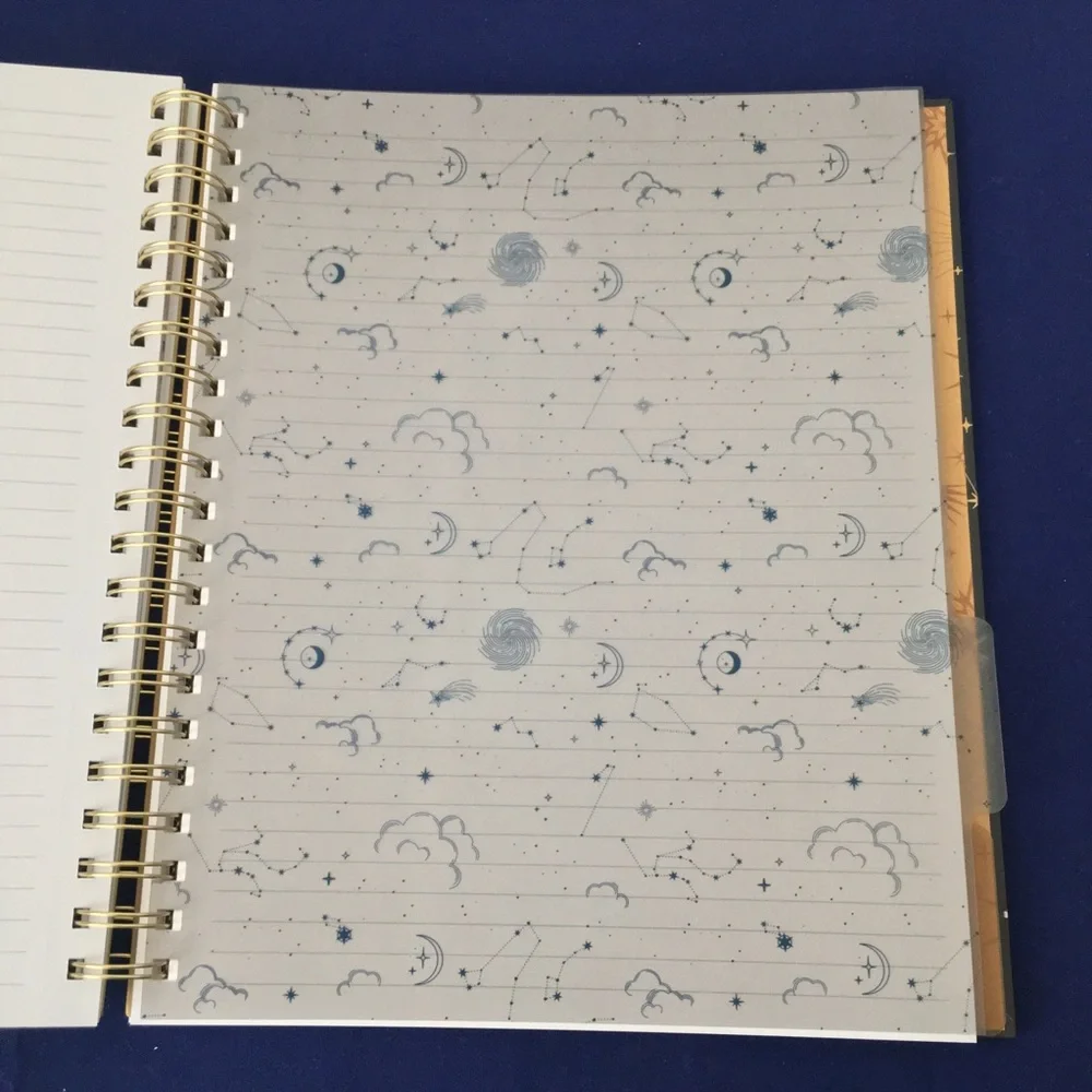 Celestial Galaxy Moon Spiral Notebook